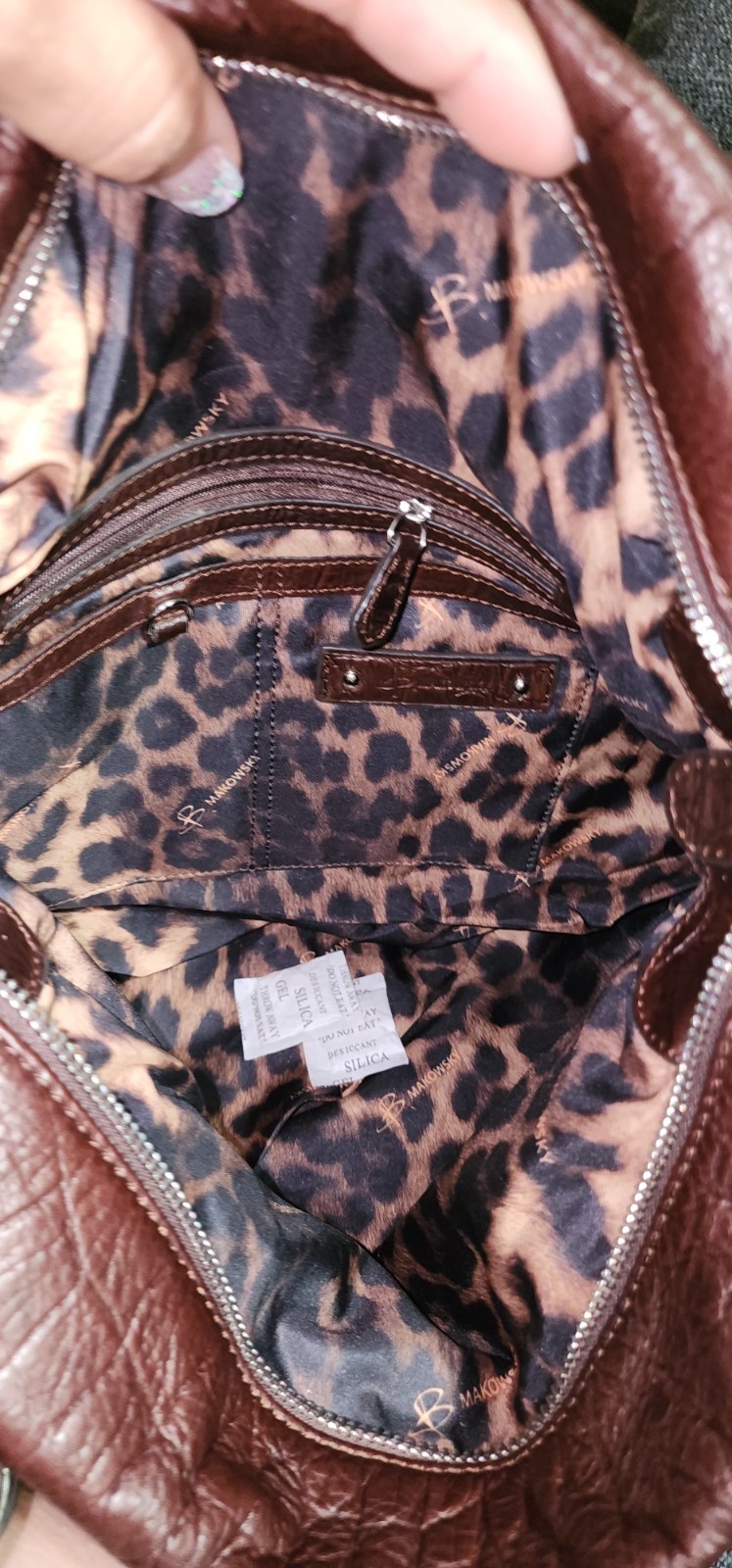 NWT B Makowsky Brandy Brown Eden Croco Zip Tote Hobo Bag Leather Purse $308