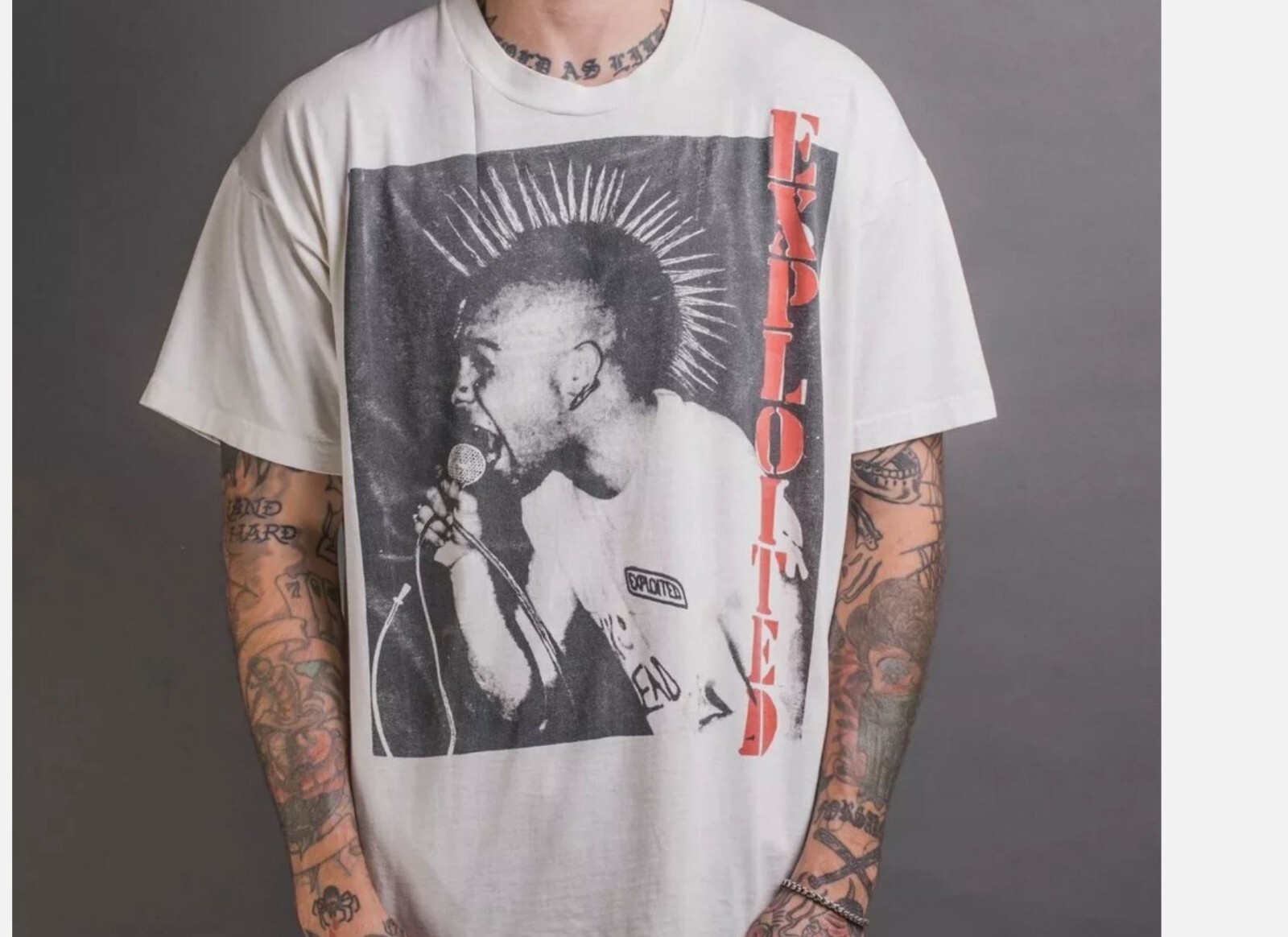 Rare 90’s The Exploited T-Shirt basic style white tee basic style Unisex