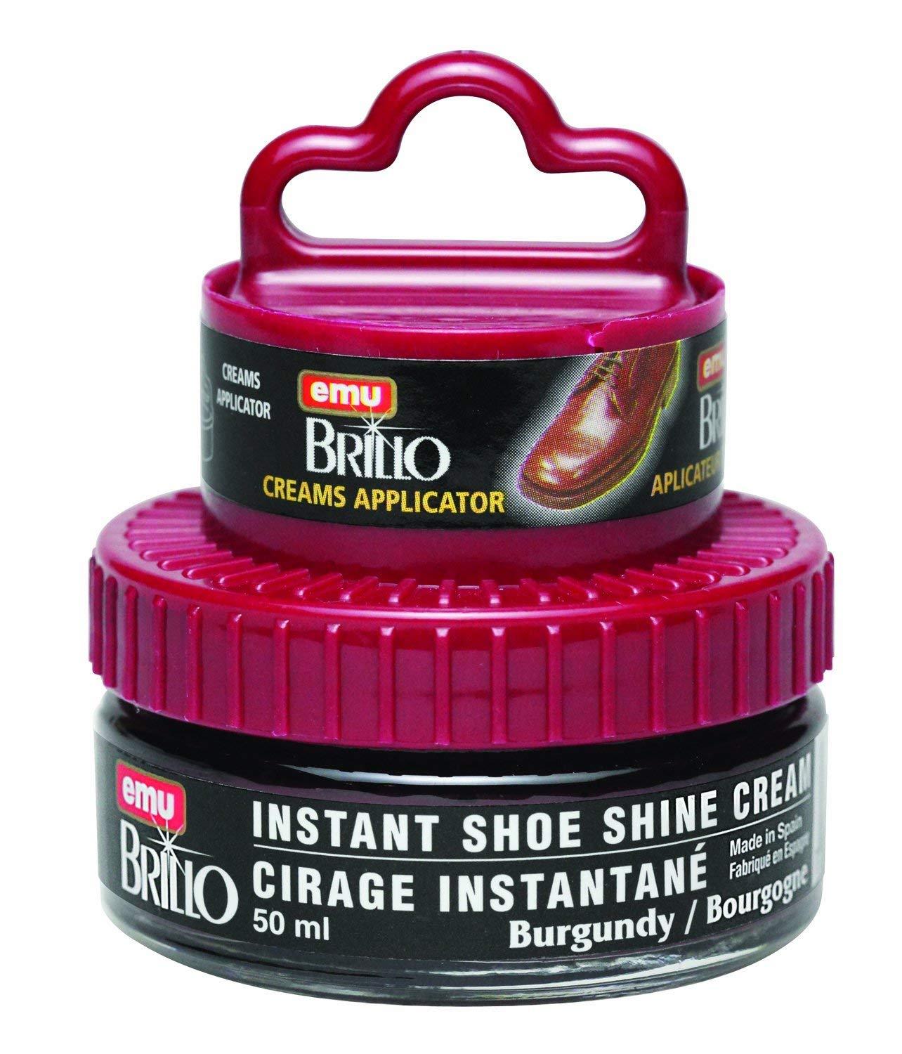 Moneysworth & Best Instant Shoe Shine Polish Cream Kit – Burgundy Color, 50 ml
