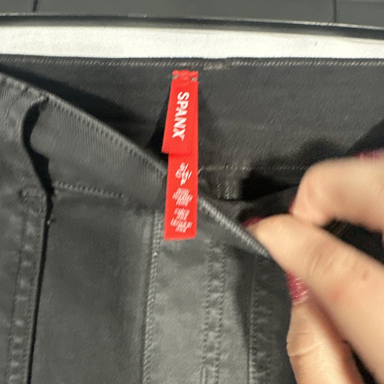 NEW $128 Spanx [ SP Small-Petite ] Twill Ankle Cargo Pants Washed Black #T1775