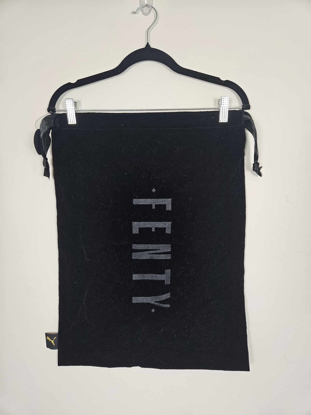 Fenty Puma By Rihanna Street Wear Black Velvet Ribbon Drawstring Dust Bag