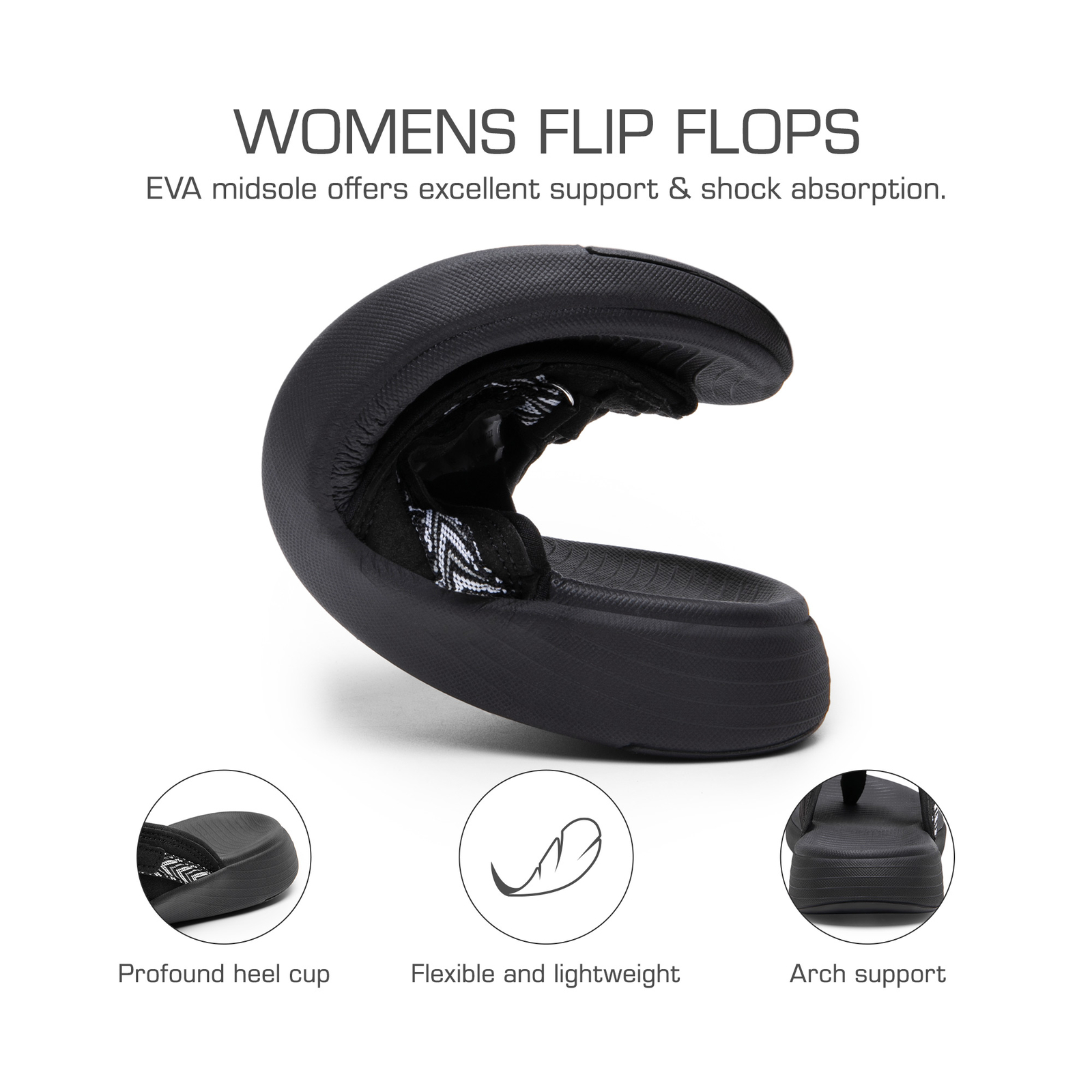 Women Summer Flip Flops With Arch Support Air Cushion Beach Walking Sandals US