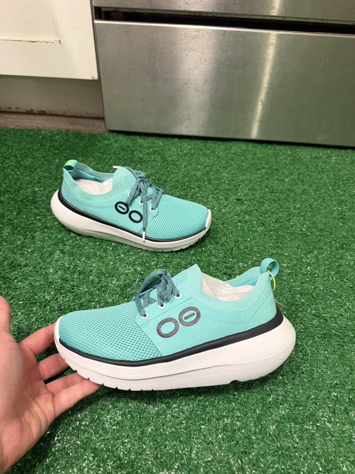 New OOFOS OOMY STRIDE Shoes Womens Size 7 Emerald With Tags Comfy $170
