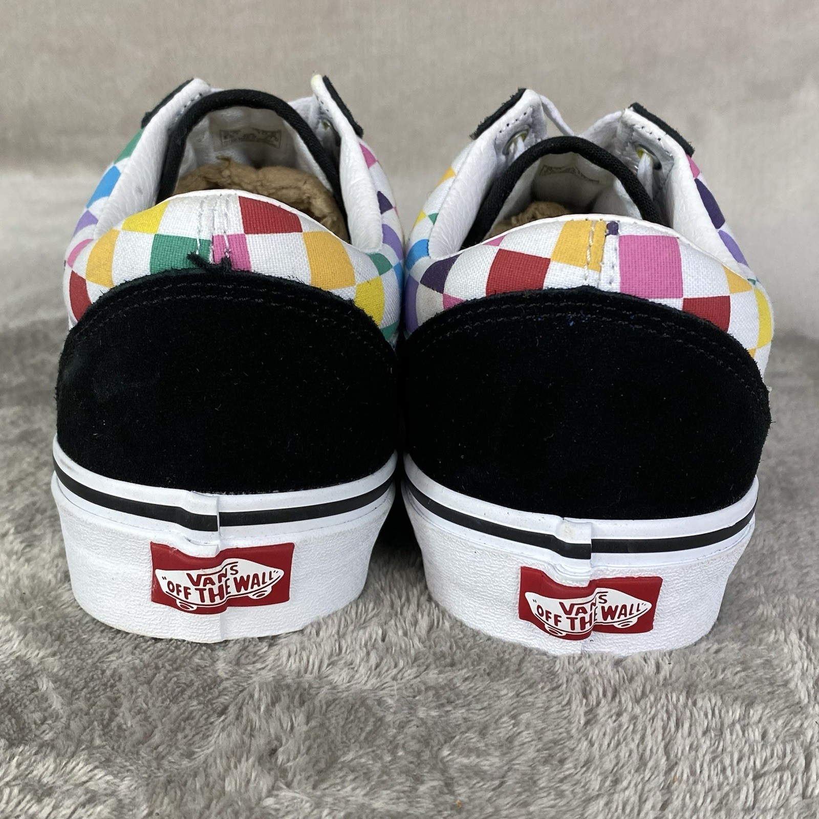Vans Old Skool Checkerboard Shoes Men 5.5 Women 7 Multi Canvas NEW
