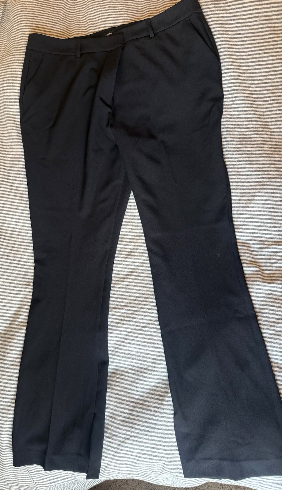 Express Women’s Black Dress Pants 16R Mid Rise Bootcut Twill Pockets Zip