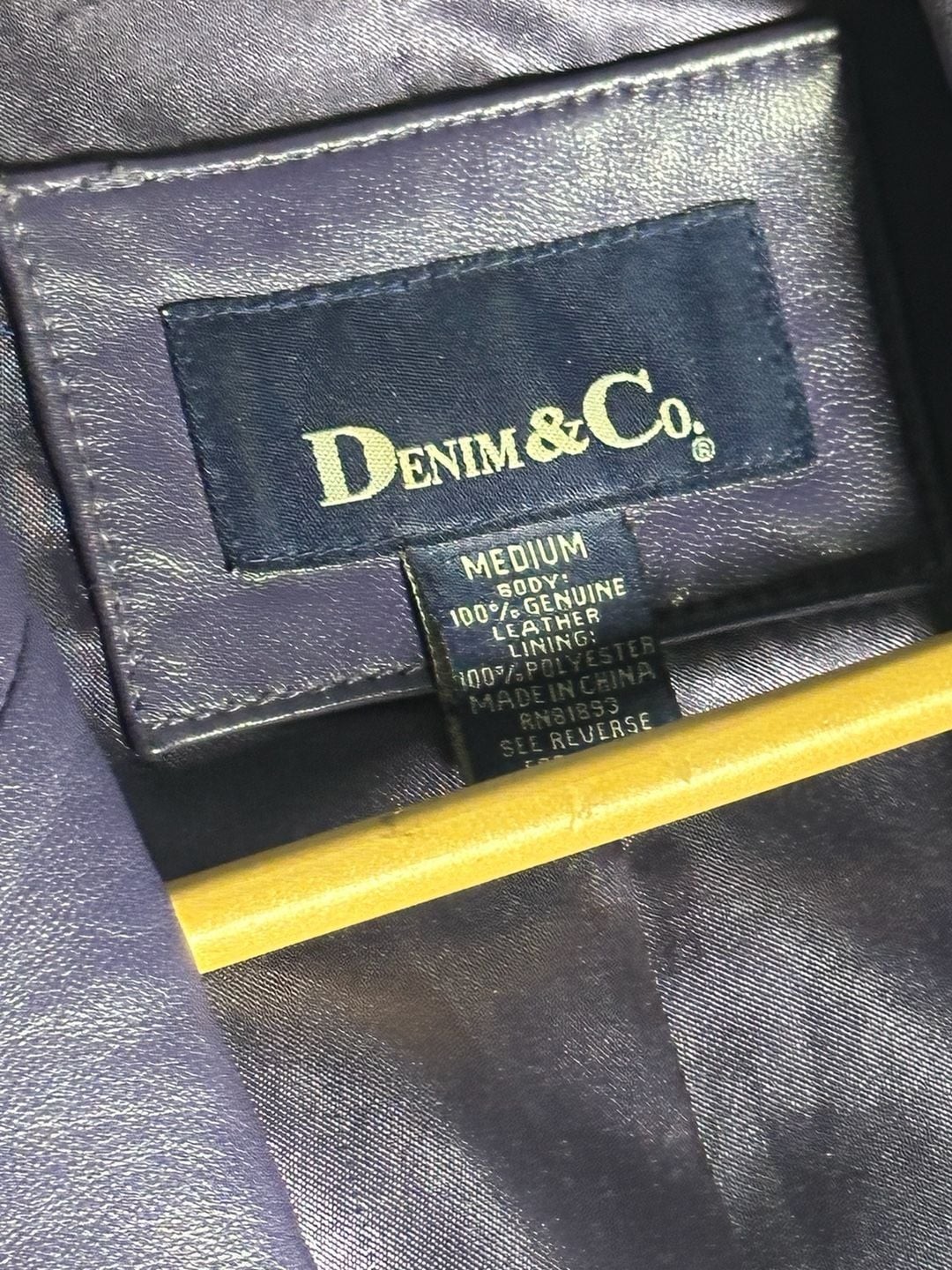 Denim & Co Women Medium Purple Genuine Leather Single Button Blazer Jacket