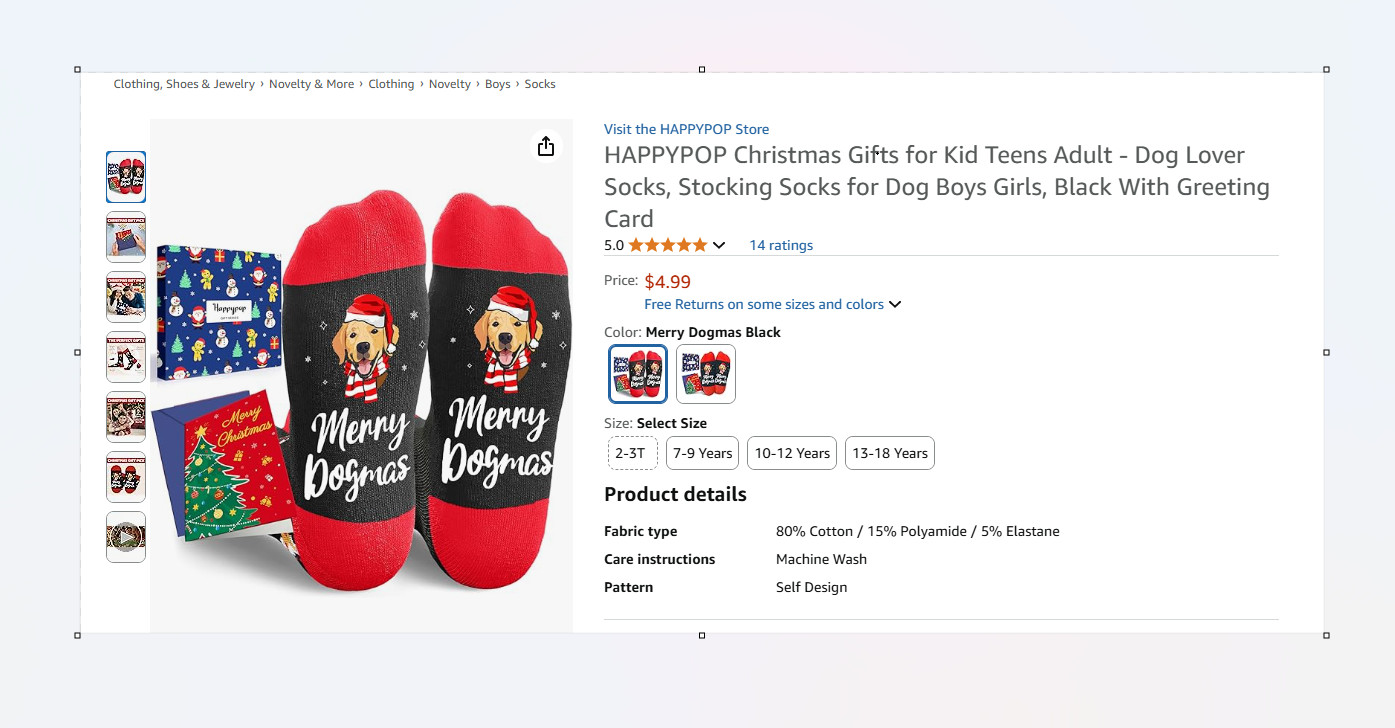 9 – HAPPYPOP Dogmas Gifts for Kid Teens Adult – Dog Lover Socks, Stocking Socks