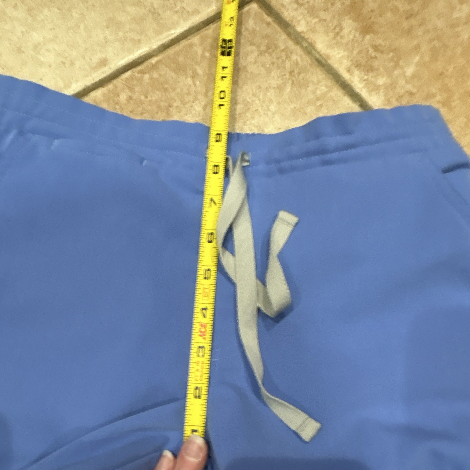 FIGS Unisex Blue Solid Medical Scrub Pants with Drawstring Waistband Bottoms