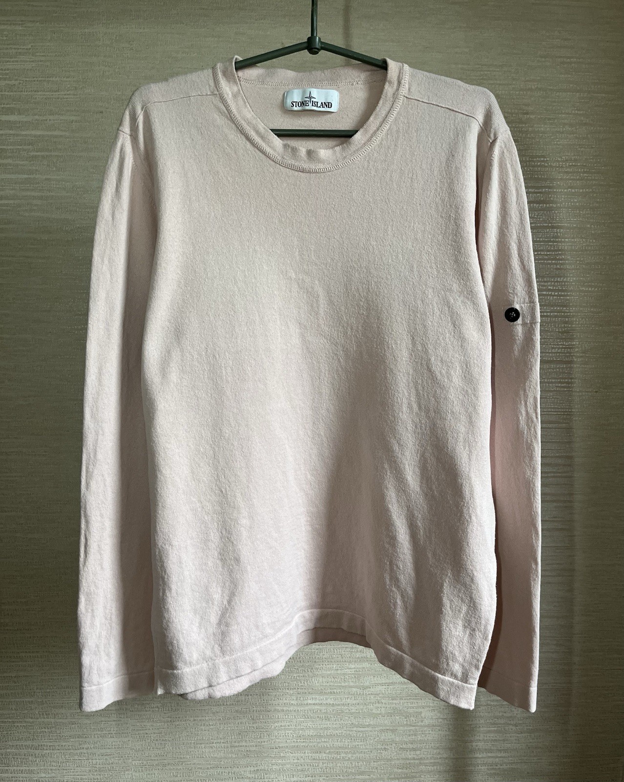 Stone Island Men’s Crew Neck Jumper Rose Organic Cotton Pullover Size M