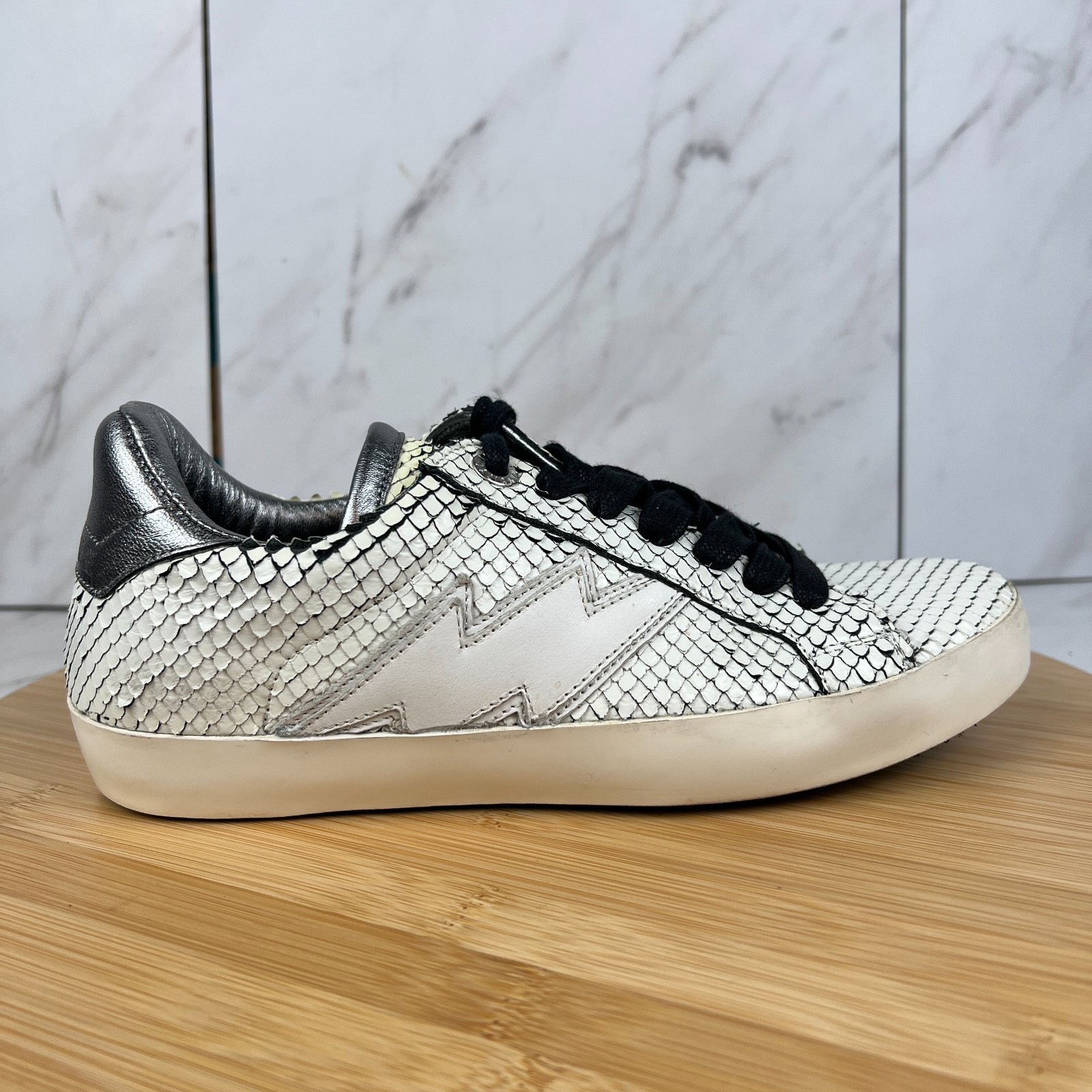 Zadig & Voltaire Neo Keith Flash Womens Size 6 EU 36 White Leather Sneaker Shoes
