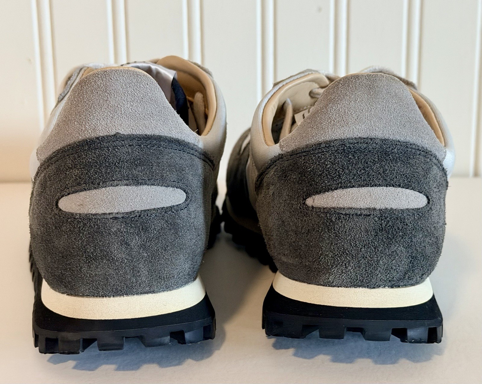 SPALWART Marathon Trail Suede Leather Sneakers Gray White Women Size 7 $300 NIB