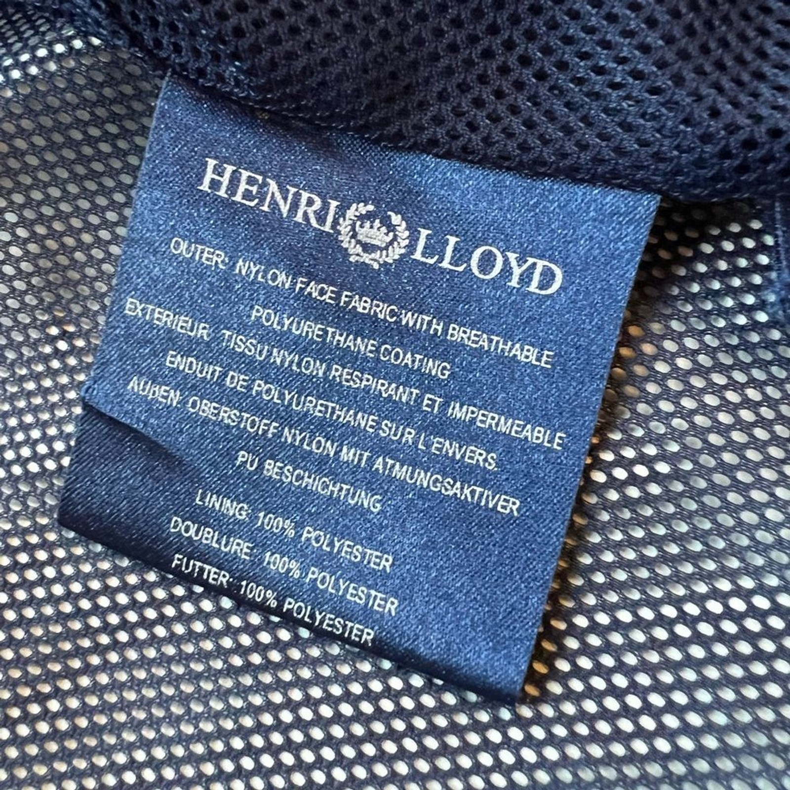 Henri Lloyd Men’s Large Sailing Jacket Navy Mesh Lined Windbreaker Nautical