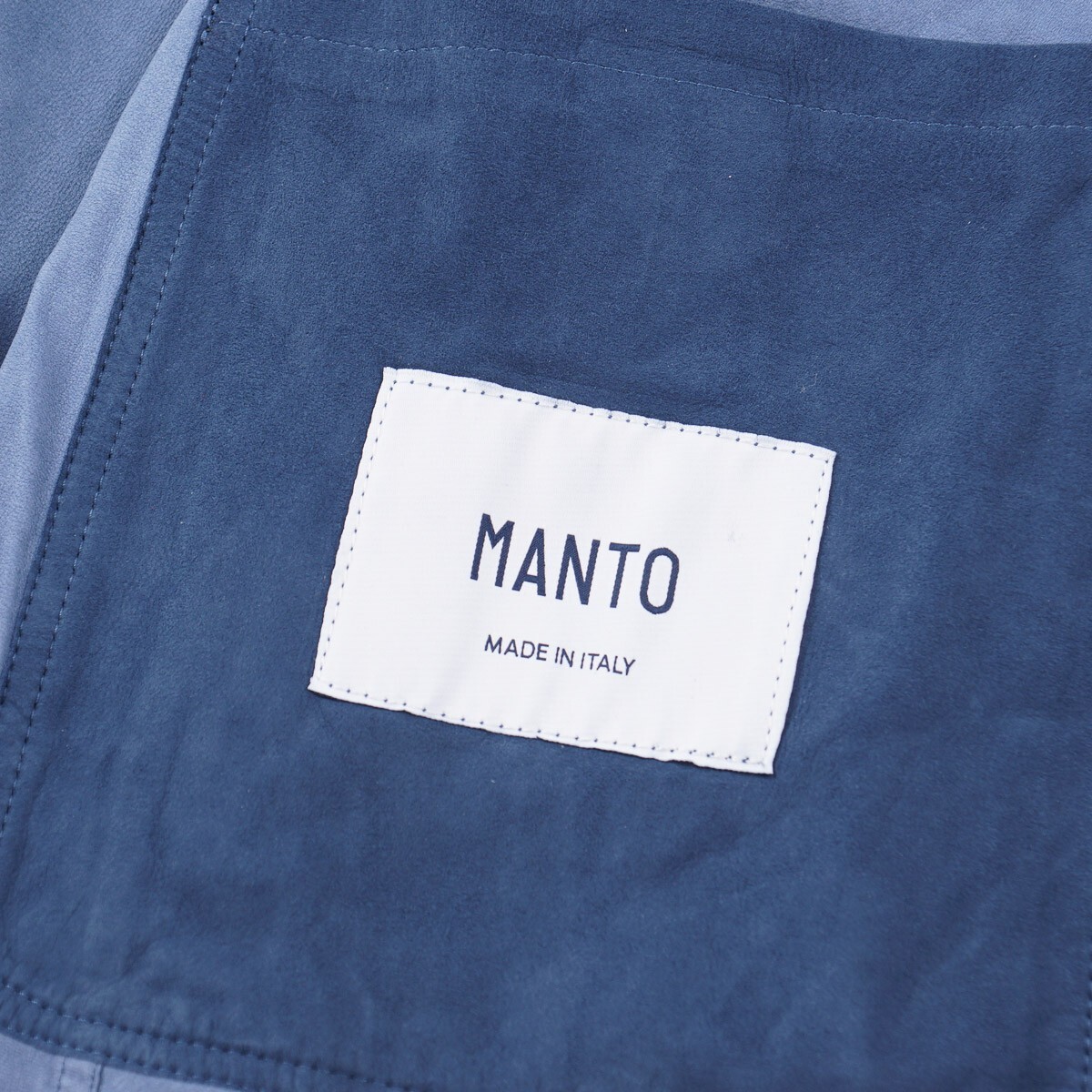 Manto Slate Blue Lightweight Unlined Nappa Lambskin Suede Jacket M NWT