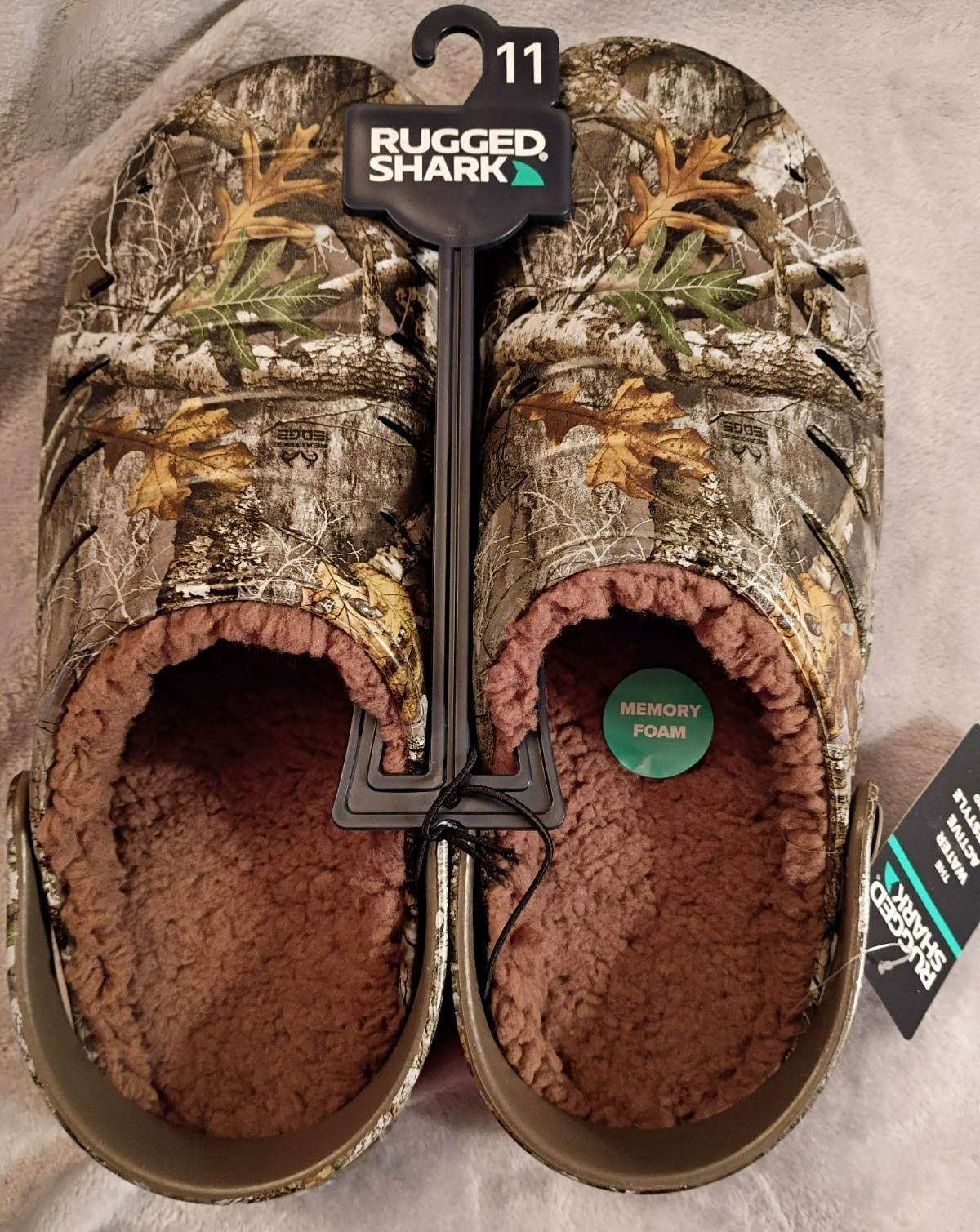 *NEW* Rugged Shark Real Tree Men’s Size 11 Memory Foam EVA Clogs Green Camo