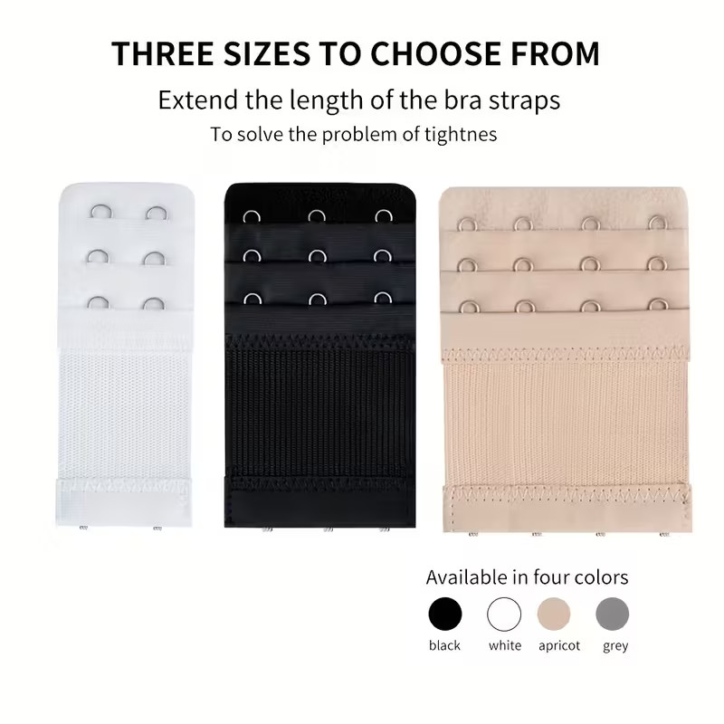 24Pcs Adjustable Bra Extender 2/3/4 Hooks with Elastic Underwear Strap Extension