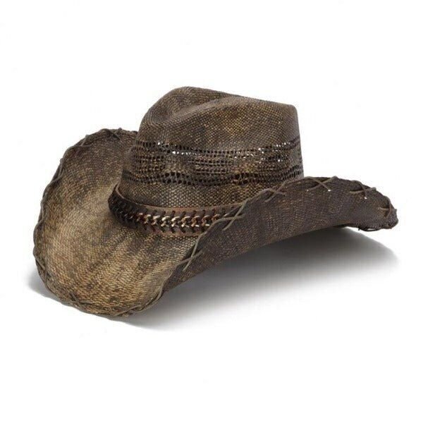 Stampede Men’s Straw Cowboy Hat – Brown Chain