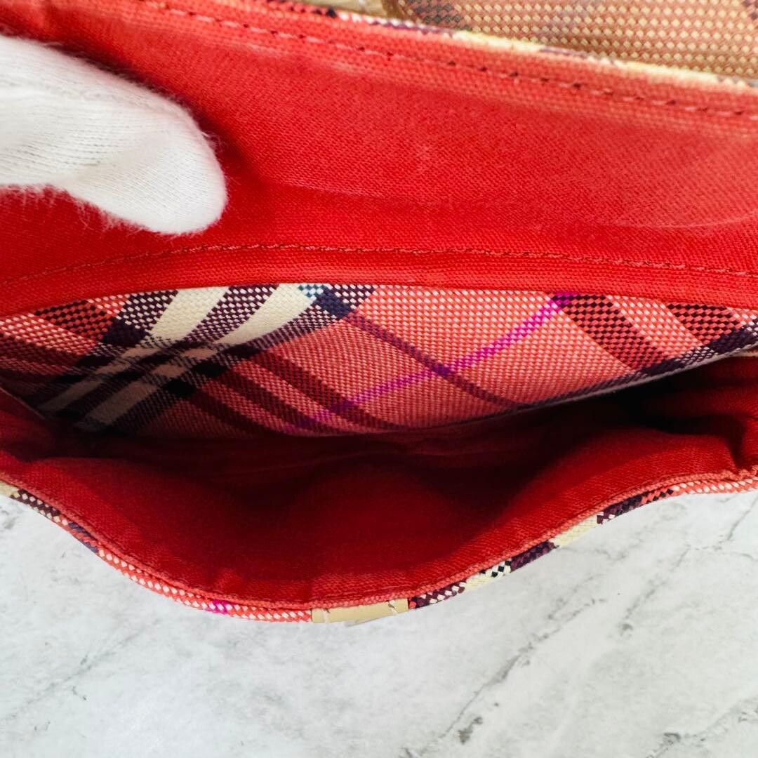 Burberry Blue Label Pink Nova Check Shoulder Bag Zip 21.5cm Japan DX485