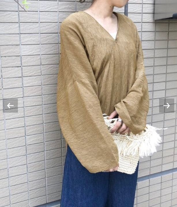 JOURNAL STANDARD BLACK CRANE Blouse Brown Free Size Long Sleeve