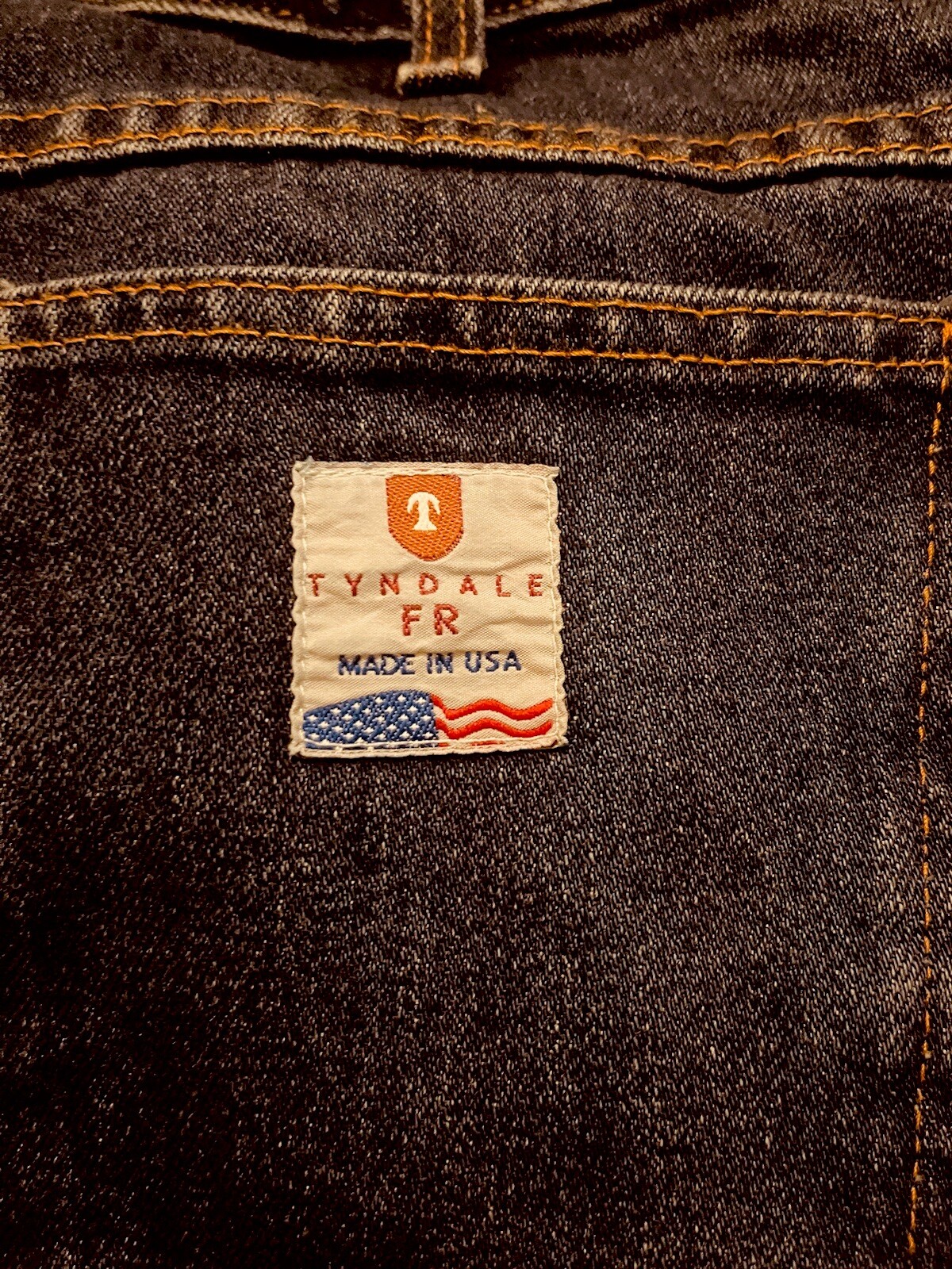 Mens Flame Resistant Jeans Dark Wash Denim Tyndale F290T 35×30 Rare Size NWT
