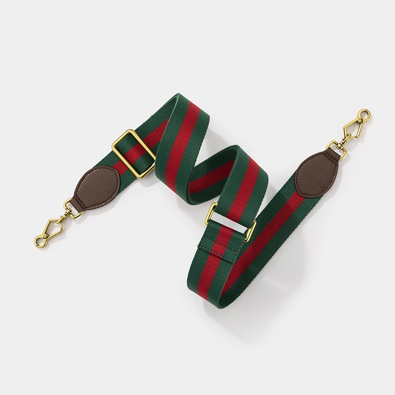 New GG replacement Crossbody Shoulder Strap Green Navy Red Web Canvas Brown Gold