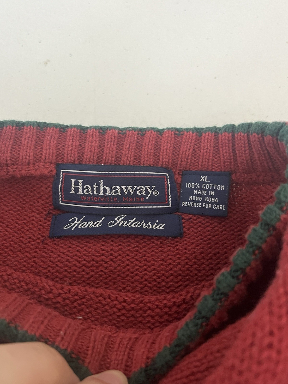 Vintage Hathaway Hand Intarsia Knit Sweater Pullover Men’s XL Hunting Theme