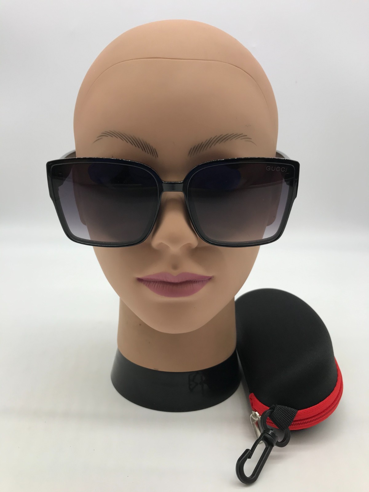 Gucci Black Sunglasses Trendy Designer 59-17-138 Blue-grey Lens