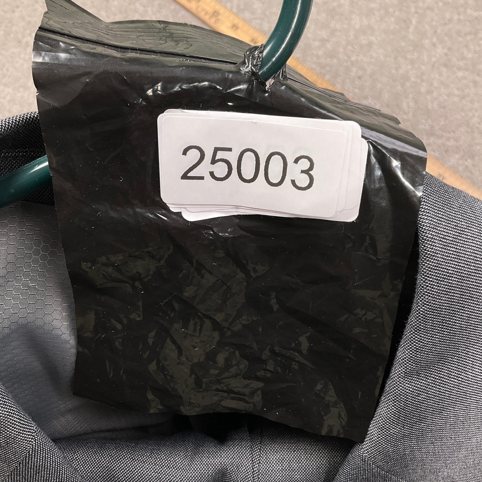 Lineage Suit Mens 40S 34W Charcoal Andrew Double Breasted Modern Fit Unhemmed