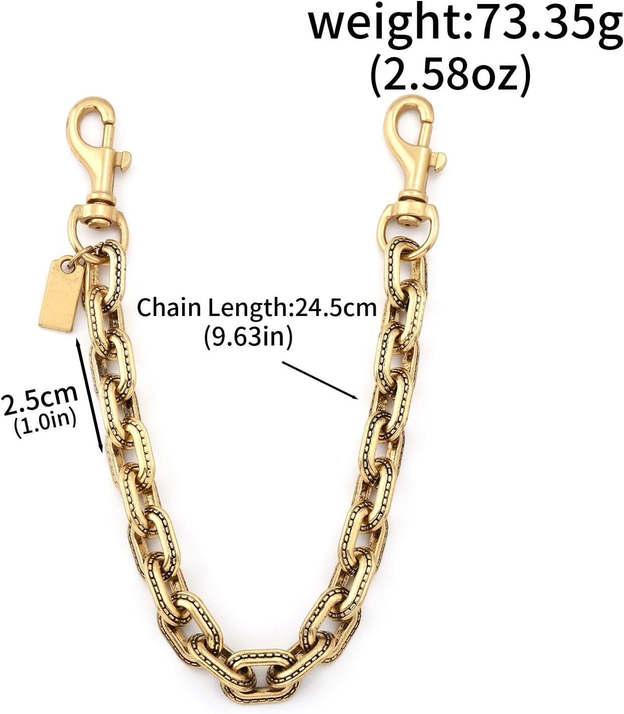 Bag Purse Charms Extender Chain – Chunky Gold/Silver Chain Strap for Handbags –