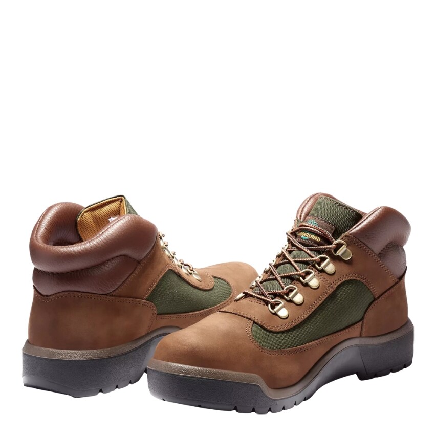 TIMBERLAND MEN’S WATERPROOF FIELD BOOT BROWN OLIVE BEEF BROCCOLI NUBUCK LOW
