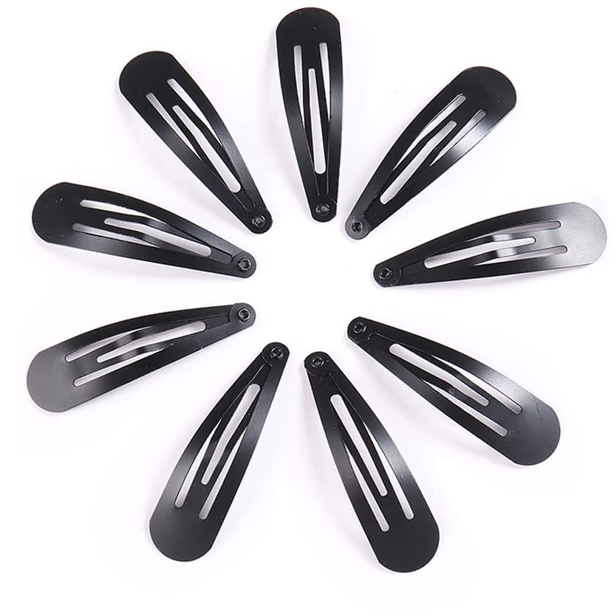 12 Pieces Snap Hair Clips for Women, Hair Barrettes 2 Inch Metal Black Hair C…