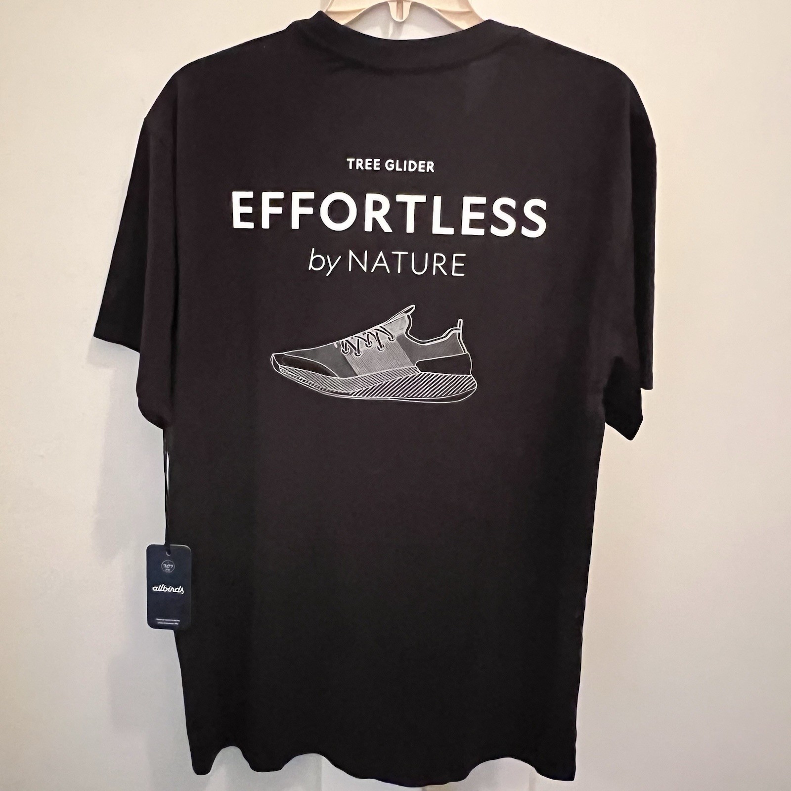 Allbirds Allgood Cotton Tee Natural Black Tree Glider NWT Large Short Sleeve