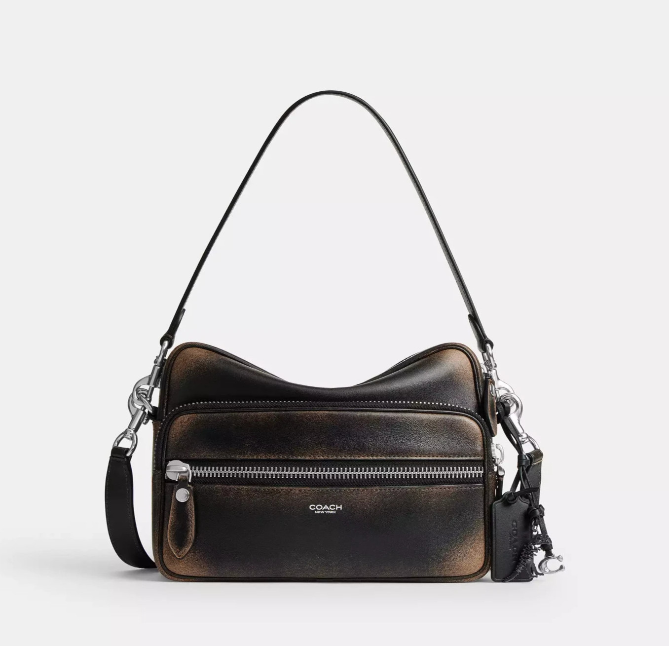 NWT Coach Dakota Crossbody Bag In Loved Leather CDS84 Black/Light Tan