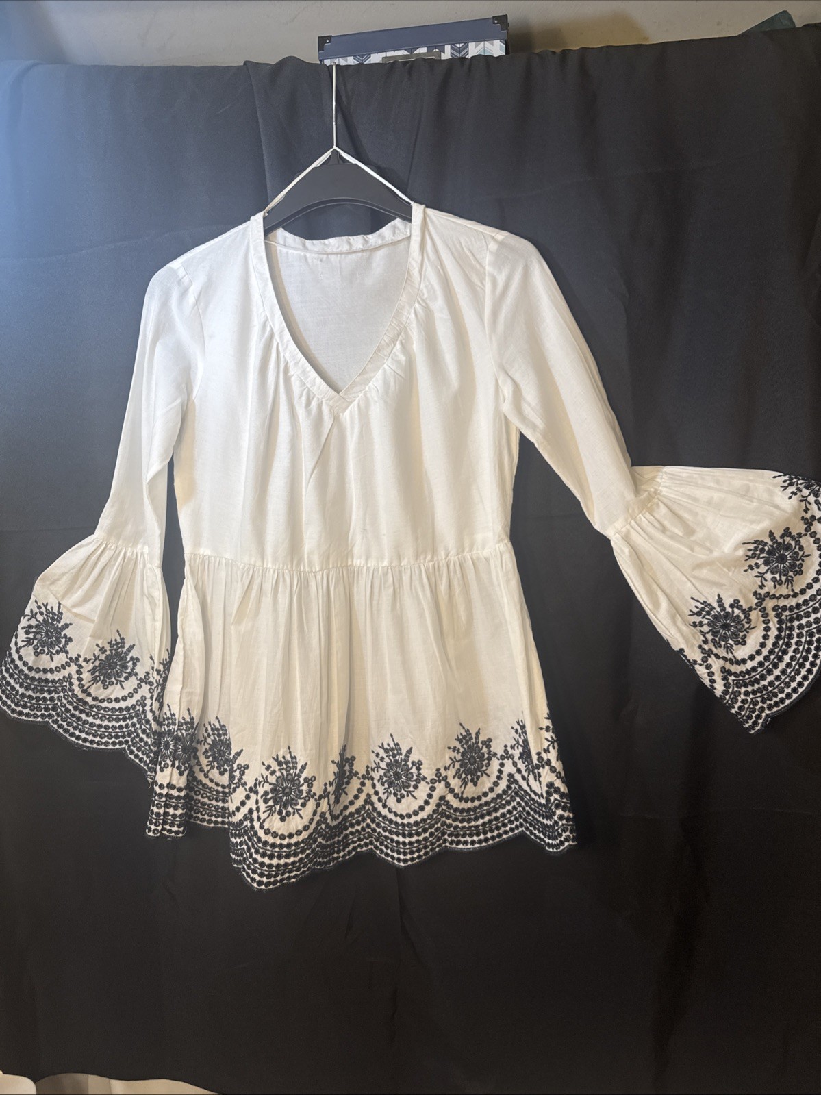 Myra Bag XL Beautifully Embroidered Sleeves & Bottom Shirt