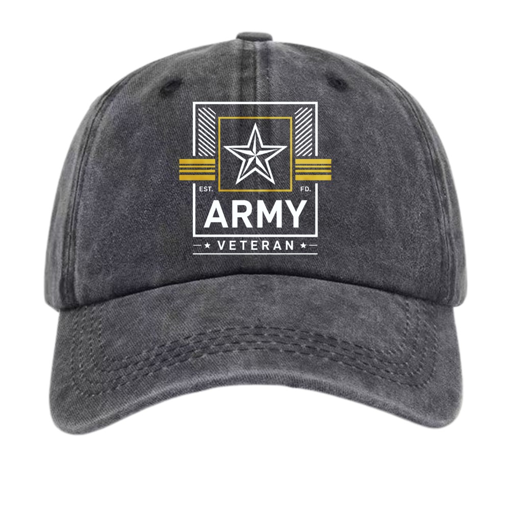 Army Letter Print Cotton Baseball Cap – Tribute Gift for Veterans