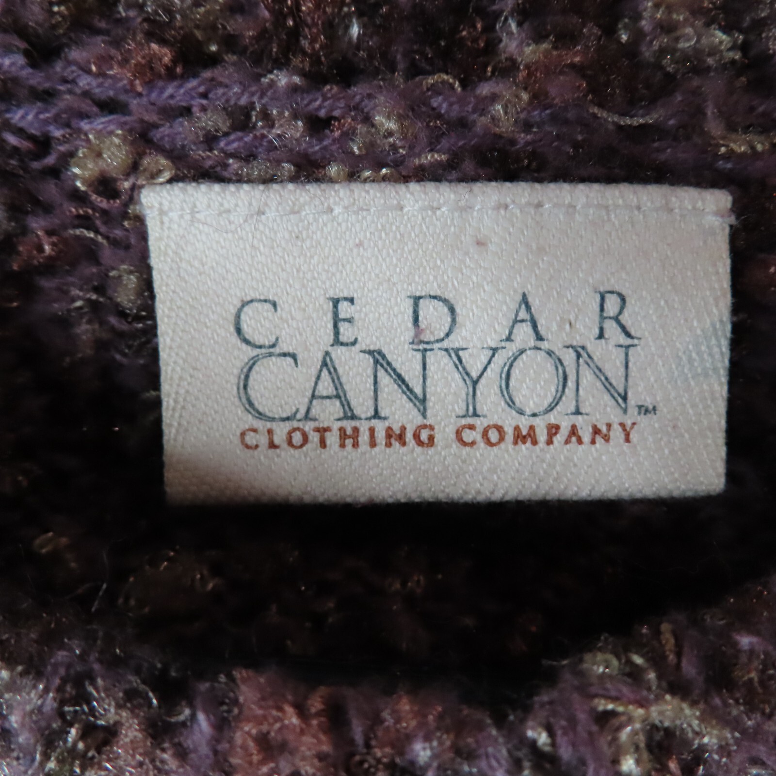 CEDAR CANYON Sweater Womens Large Purple Chunky Knit Wool Blend Outdoor VTG
