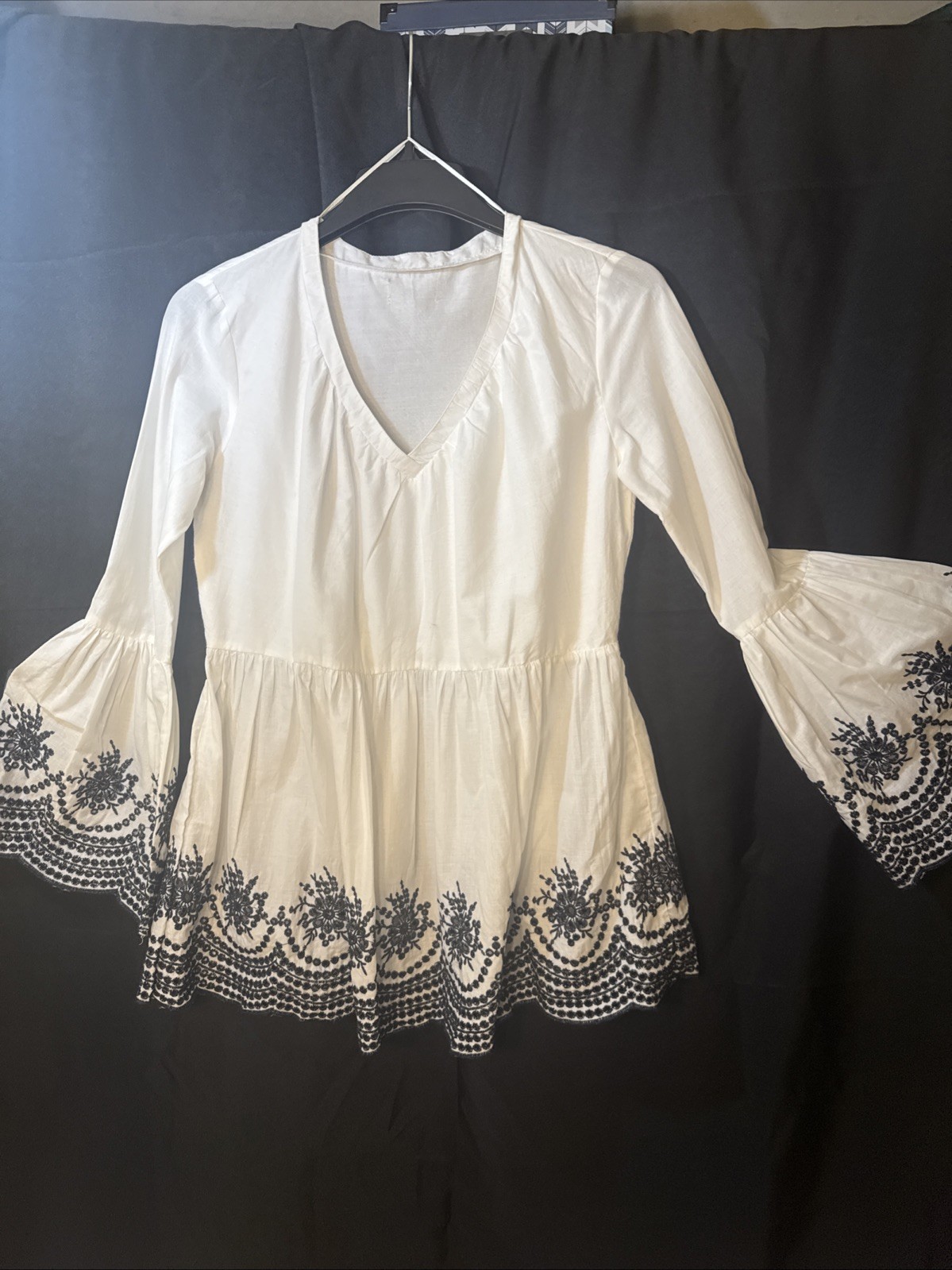 Myra Bag XL Beautifully Embroidered Sleeves & Bottom Shirt