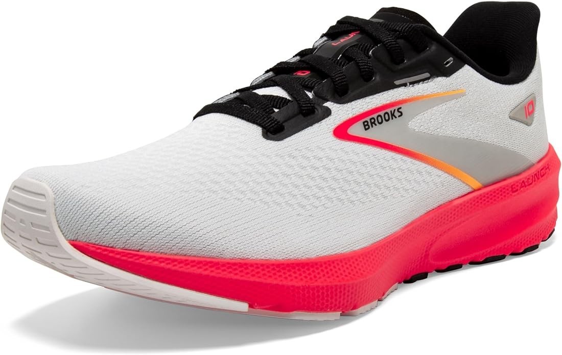 Brooks Men’s Launch 10 Neutral Running Shoe – Blue/Black/Fiery Coral – 9.5 M