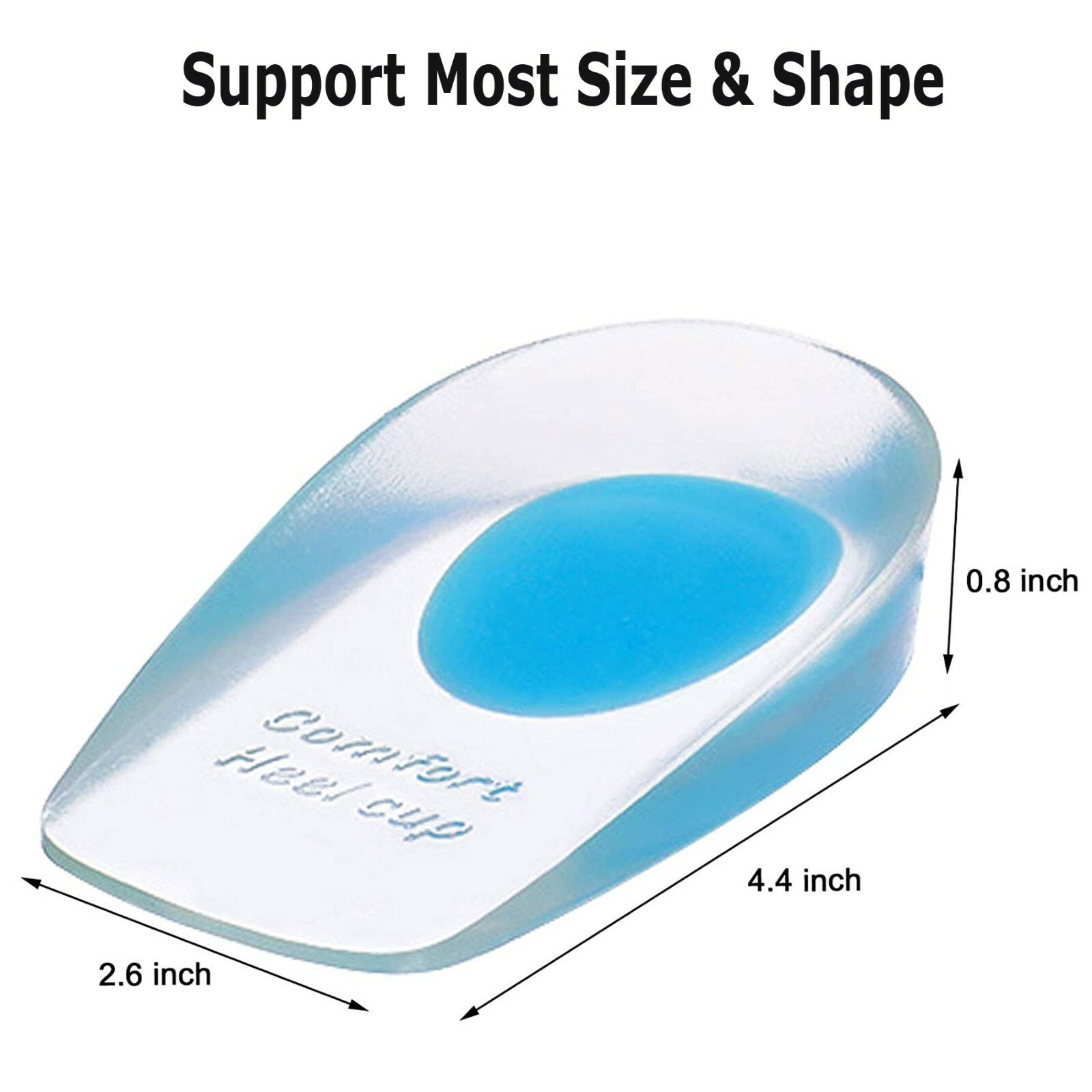 2 Pair Gel Foot Cups Heel Support Spur Insoles Pad Pain Relief Cushion Men&Women