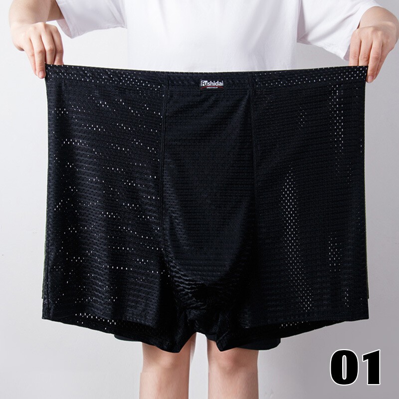 1PCS 70-210KG Plus Size Men’s Mesh Ice Silk Breathable Summer Intimate Boxers #1