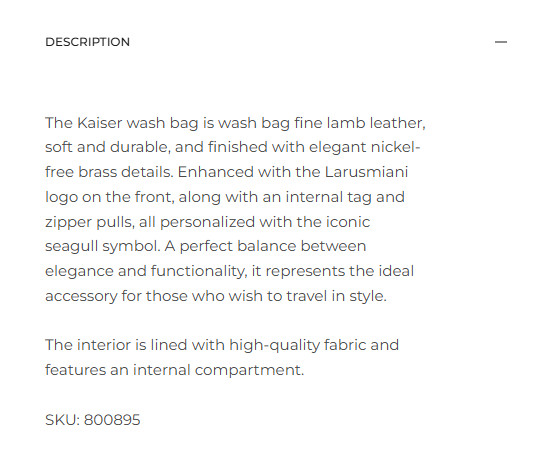 Larusmiani Milano Wash Bag Kaiser – Blue – Toiletry Bag – Made in Italy
