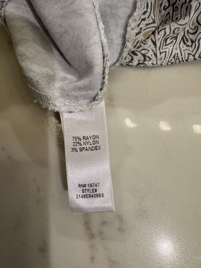 Counterparts Pull On Comfy and Flattering Grey and Tan Capri, Plus Size 24W