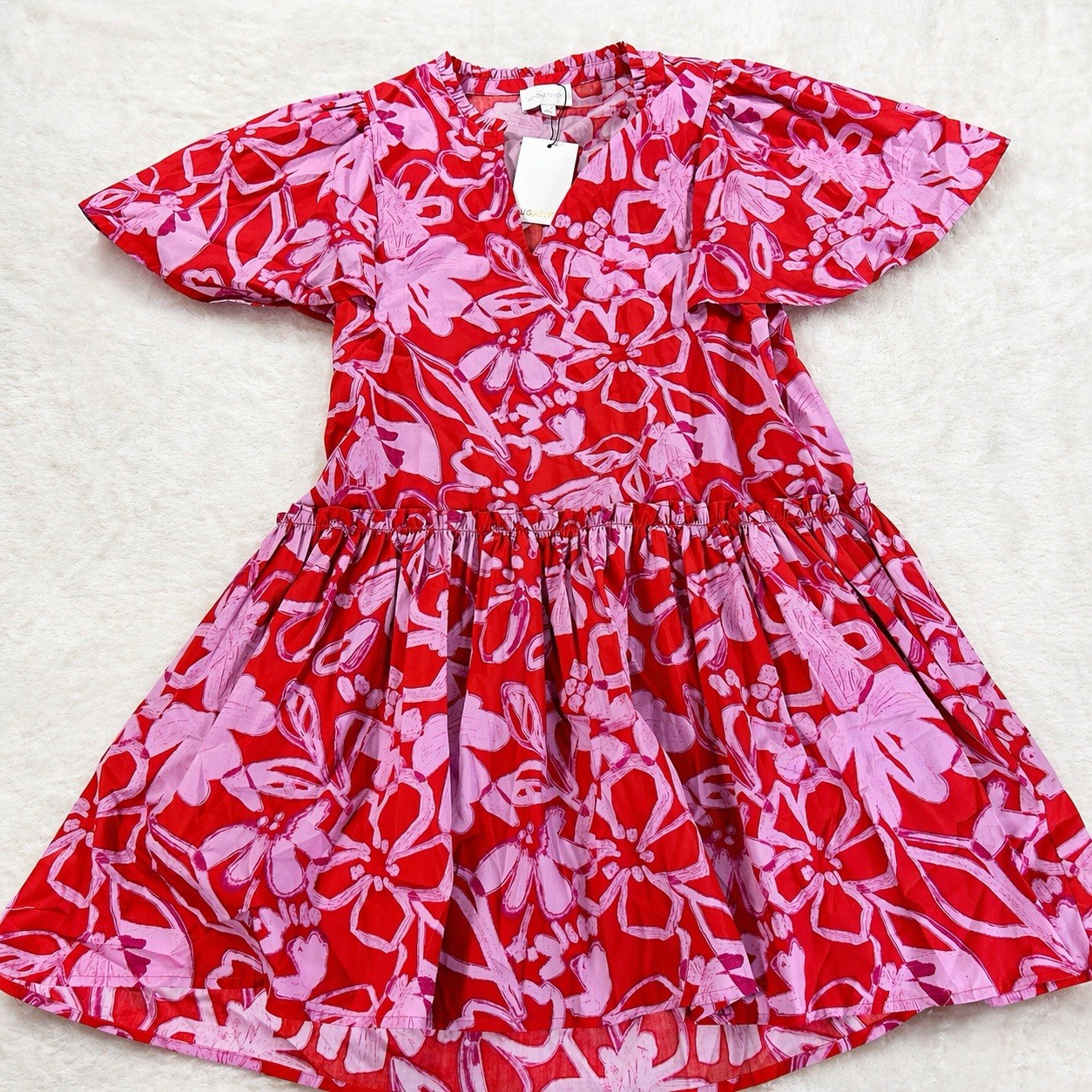 Sugarlips Pink and Red Floral Maxi Dress Size XS NWT