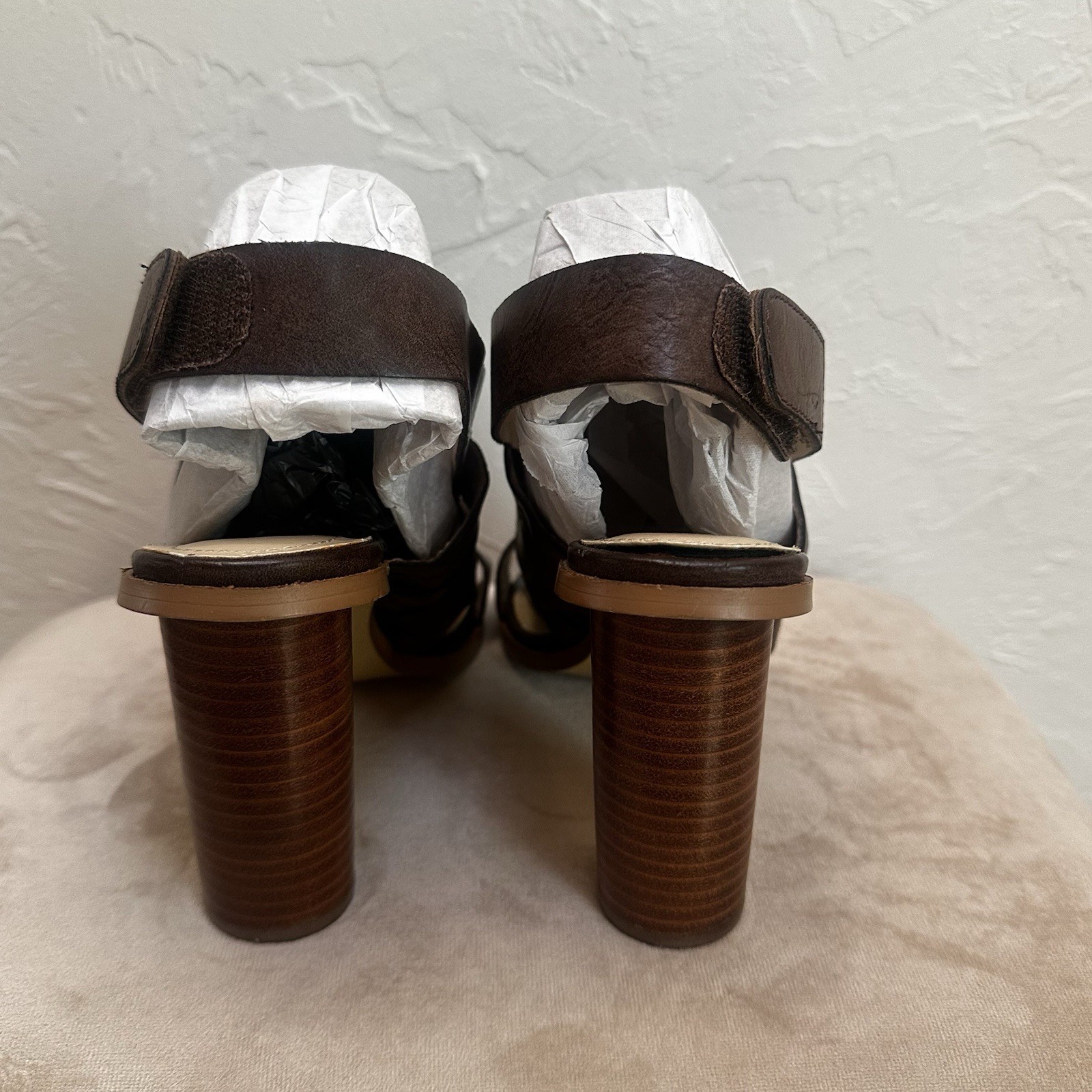 Charles by Charles David JEEZE Brown Leather Slingback Sandal Chunky Heels Sz. 7