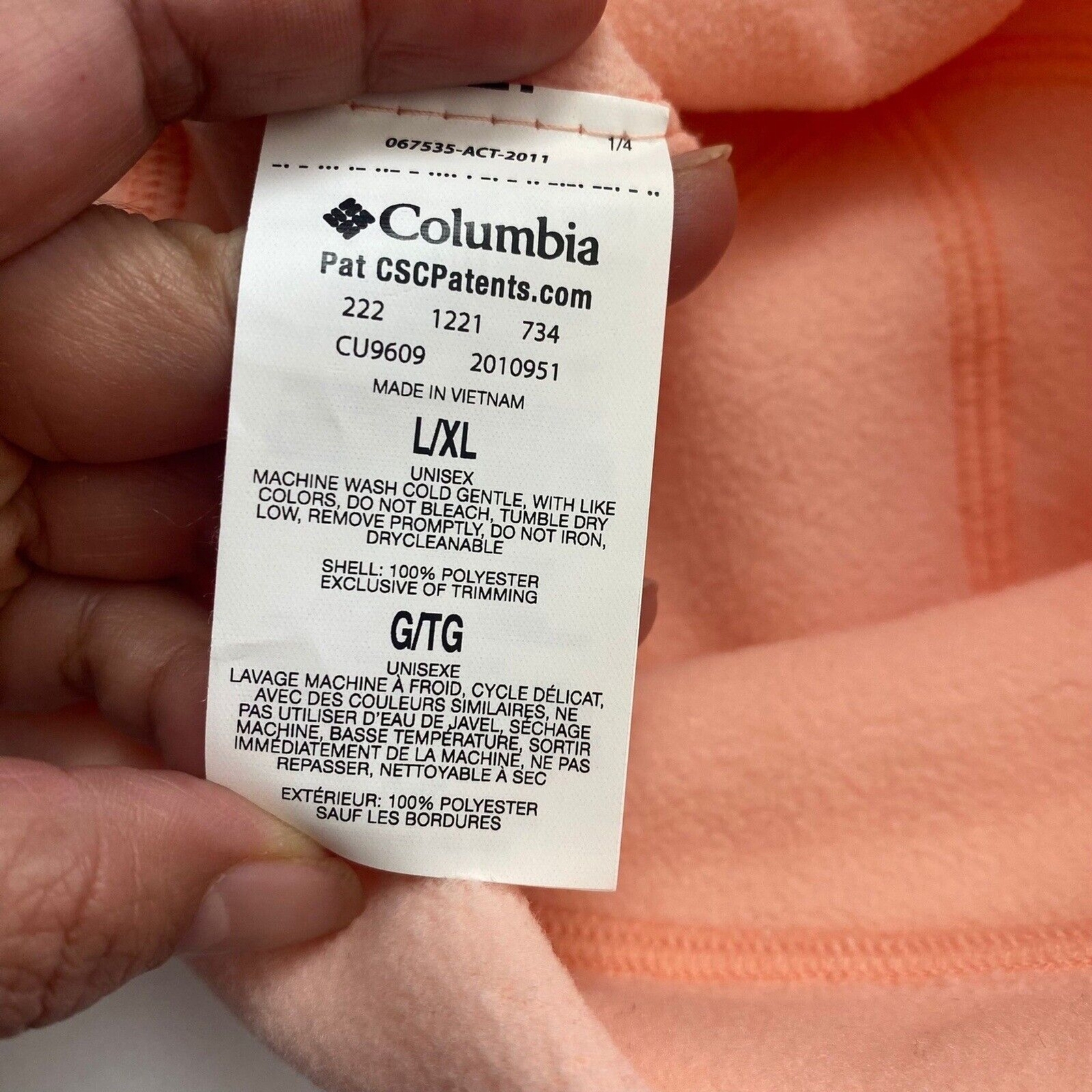 Columbia Unisex Fast Trek II Beanie Peach Blossom Size L XL comfort Warm Winter
