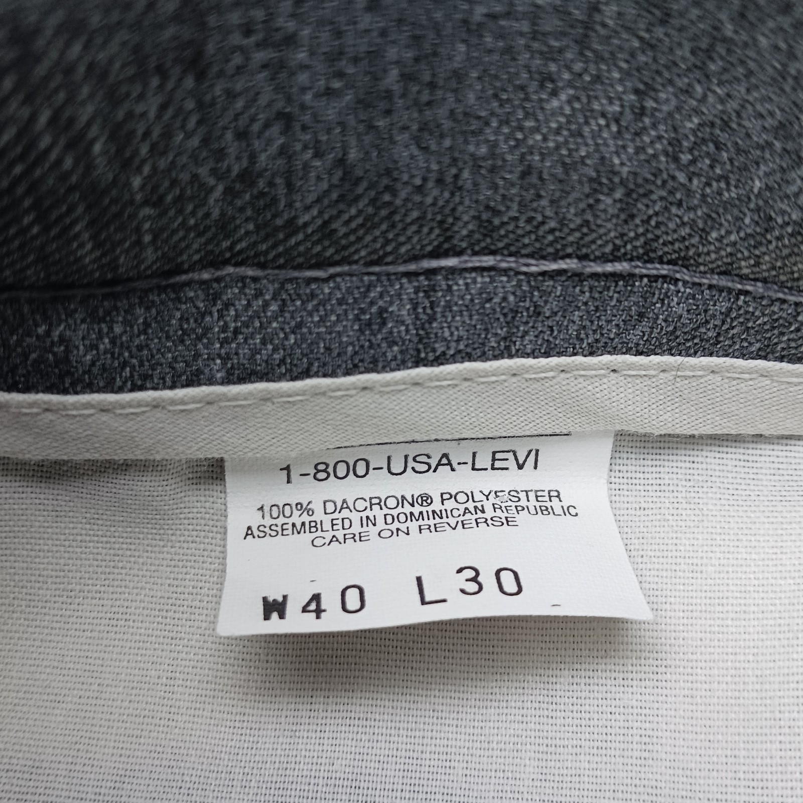 Vintage 1999 Levi’s Mens Action Slacks 40X30 Gray Heathered Dacron