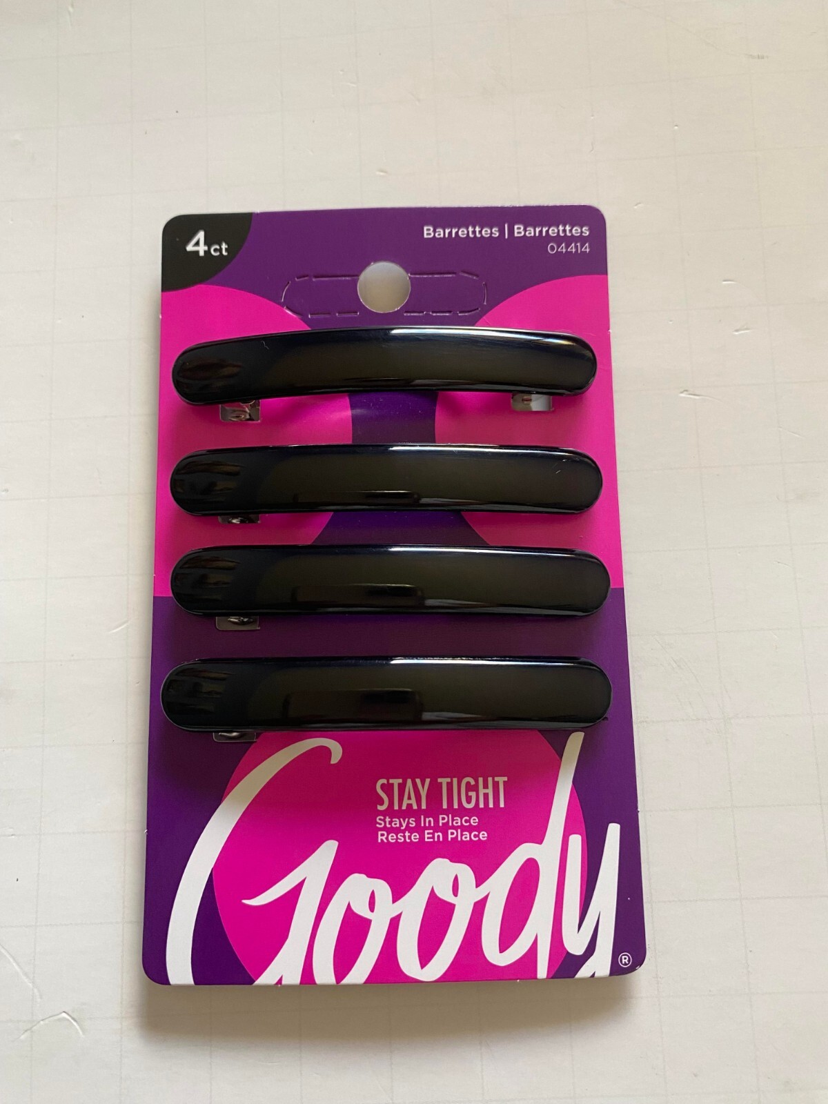 Goody Barrettes ( 4 pcs ) barrette 04414 women hair clip click girl 2.5″ BLACK