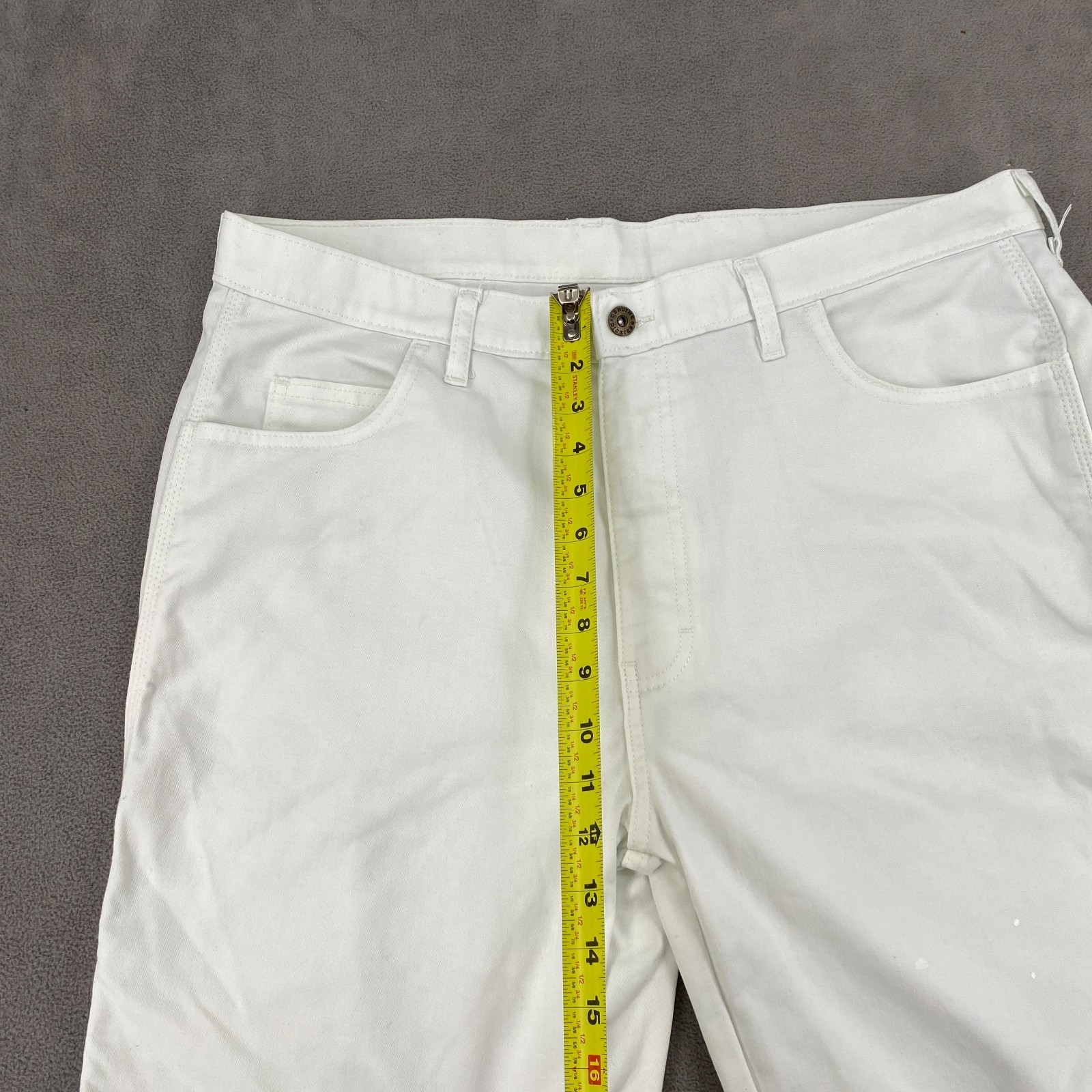 Genuine Dickies Flex Carpenter Shorts Mens 36 White Mid Rise Relaxed Hammer Loop