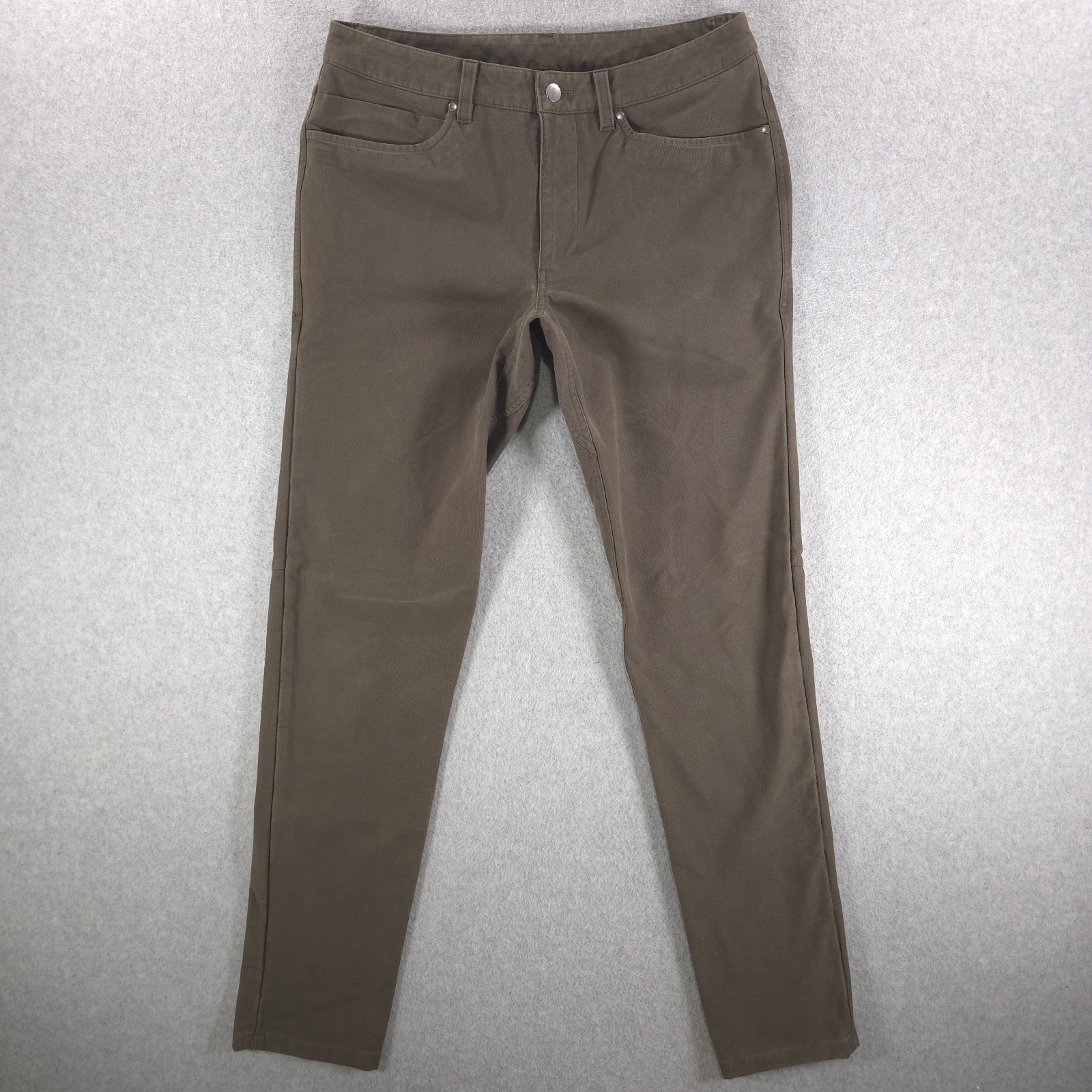 Lululemon ABC Slim Mid Utilitech Olive Abrasion Resistant Pants Mens 32×33