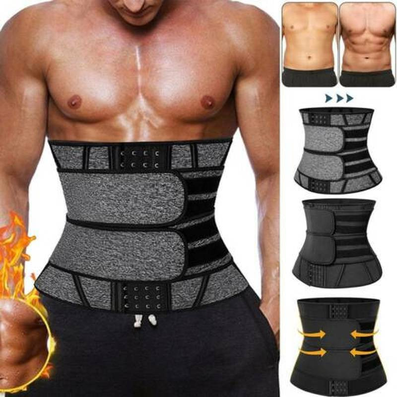 Waist Trainer For Men Body Shaper Tummy Girdle Belt Belly Fat Burner Corset