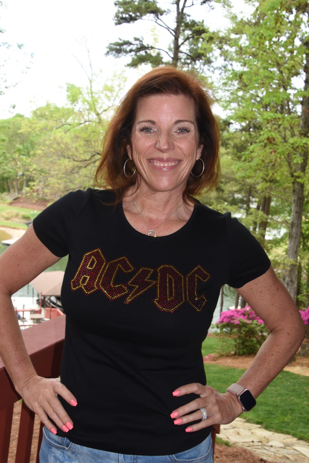 AC/DC rhinestone bling shirt or tank XS S M L XL XXL 1X 2X 3X 4X 5X